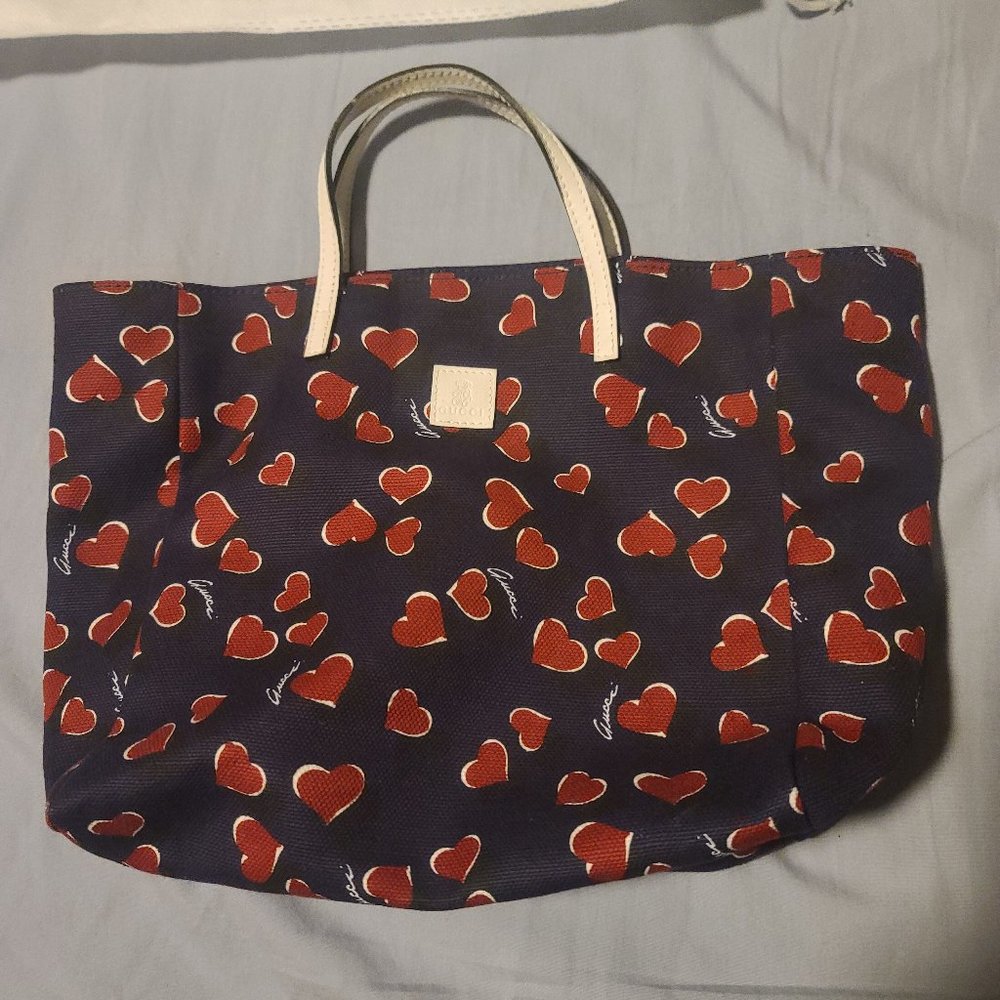Gucci Baby Heart Canvas tote shoulder bag